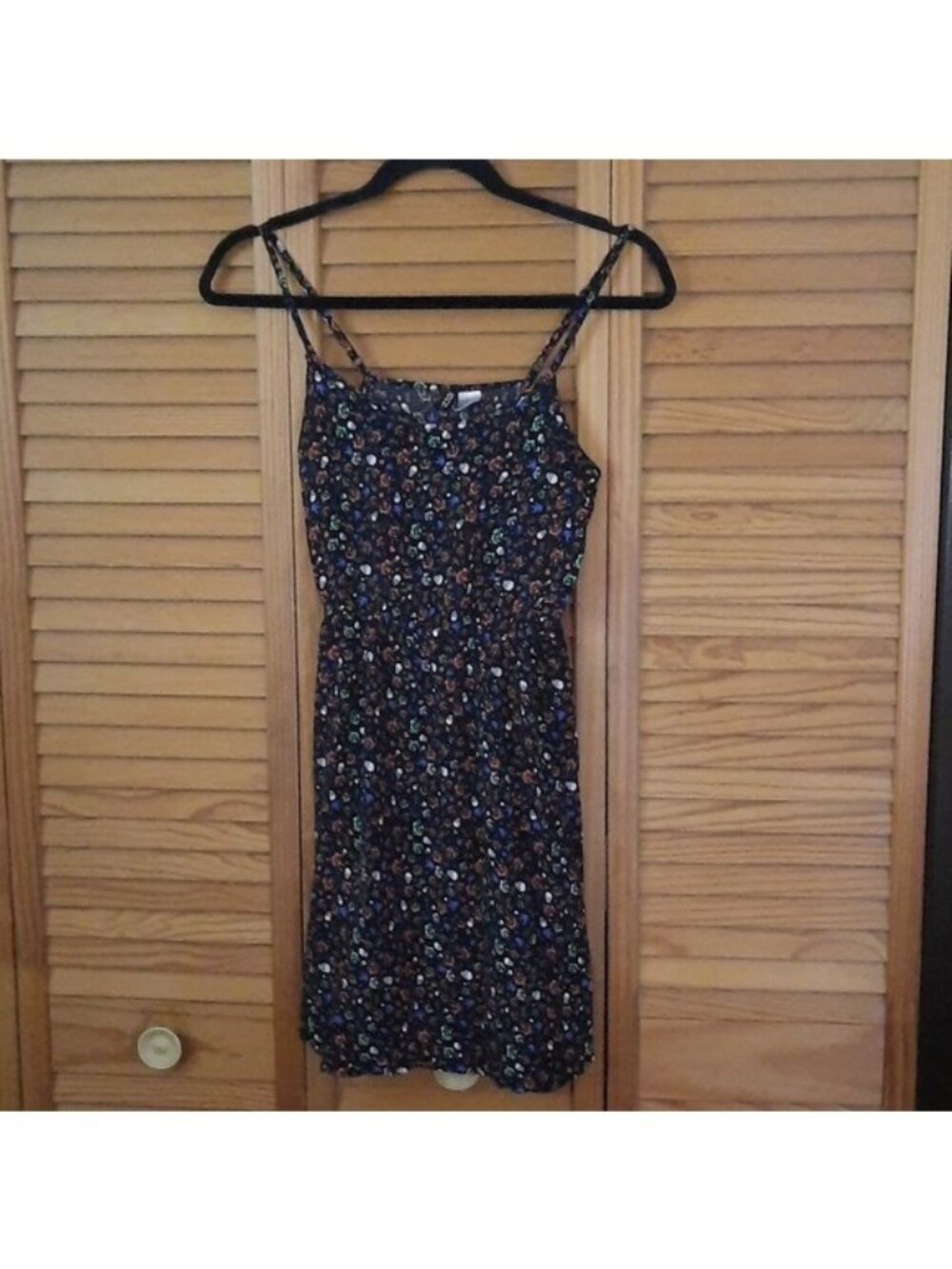 H&M Divided Skull Rose Print Adjustable Spaghetti Strap Dress Size 4